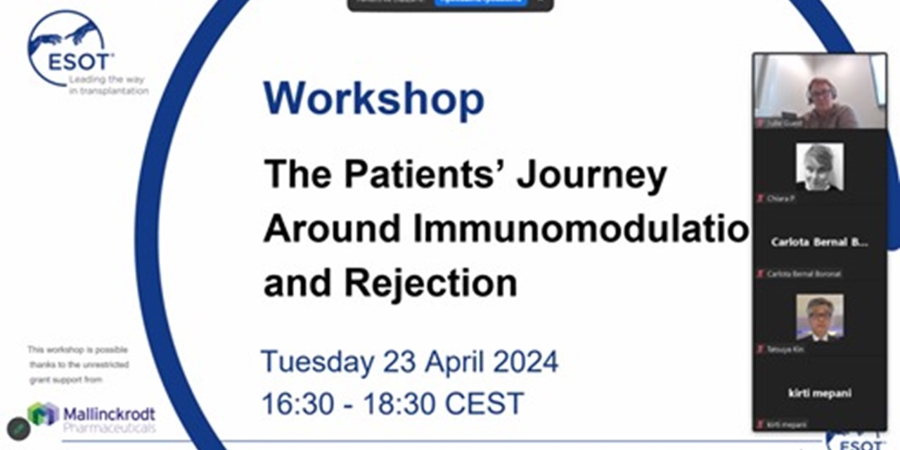 23.04.2024 Амстердам, Нидерланды. Cеминар ESOT: "Путешествие пациентов по иммуномодуляции и отторжению"